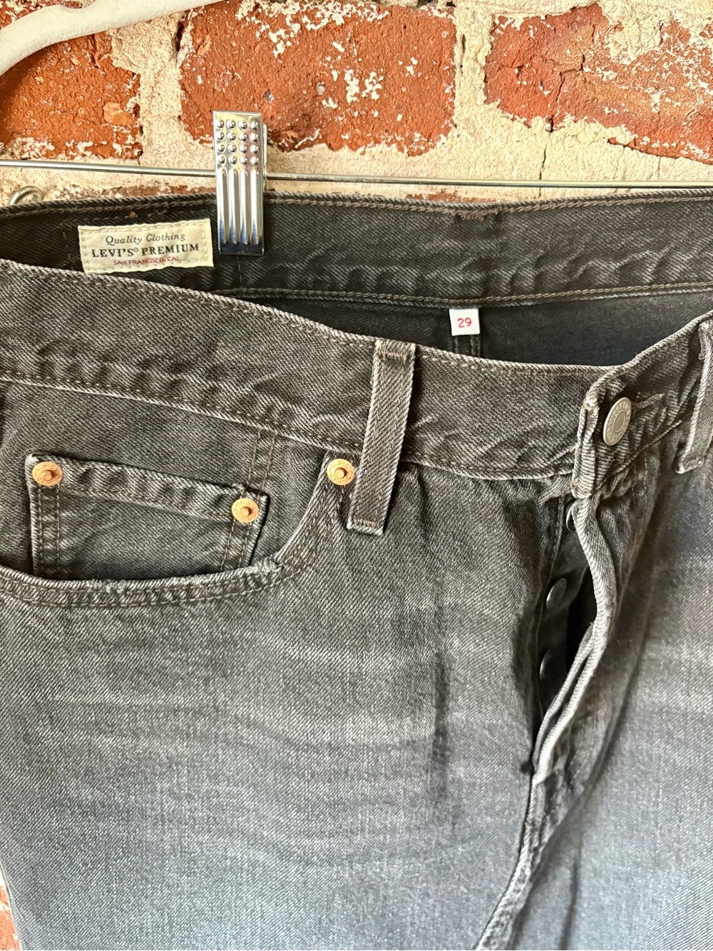 Levi’s Premium Deconstructed Black Distressed Denim Skirt - Picture 4 of 8